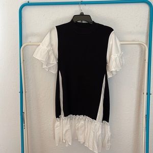 Gracia Ruffle Cuff Detail Tunic Dress - Medium / Black